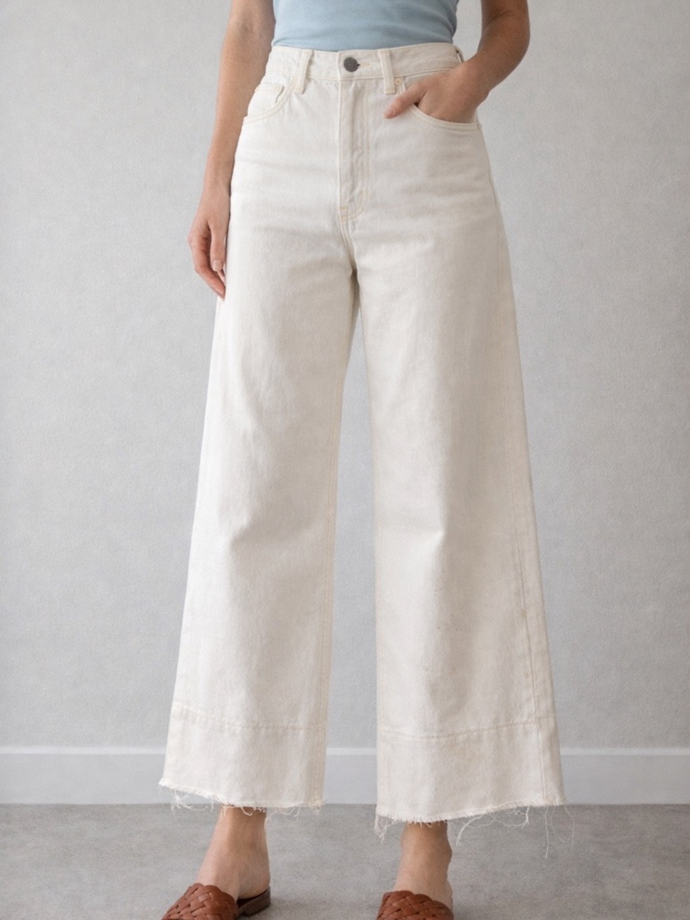 Rachel Comey Wide Leg Jeans in Off-White